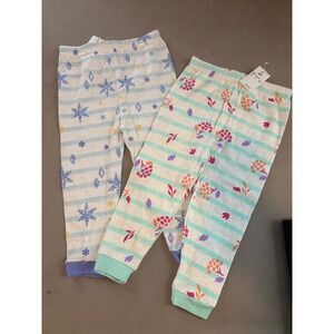 Kids Sleepwear Pants 2T Ice Princess Snowflakes Flowers Stripes Cotton